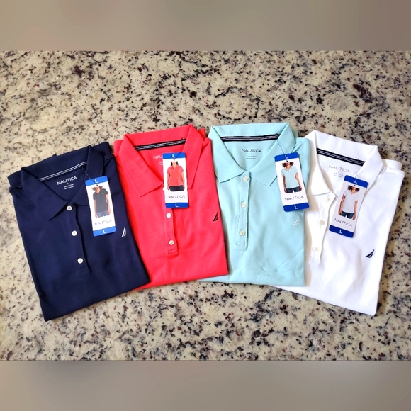 Nautica Tops 4 Nautica Ladies Short Sleeve Polo Shirts Various